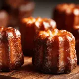 Délicieux cannelés dorés, parfaits pour une recette cannelés moule silicone. Ils sont prêts à être dégustés.