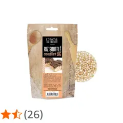 Un paquet de riz soufflé croustillant de 50g, idéal pour vos créations gourmandes. Parfait pour des barres chocolatées maison.