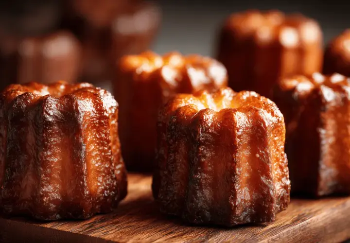 Délicieux cannelés dorés, parfaits pour une recette cannelés moule silicone. Ils sont prêts à être dégustés.