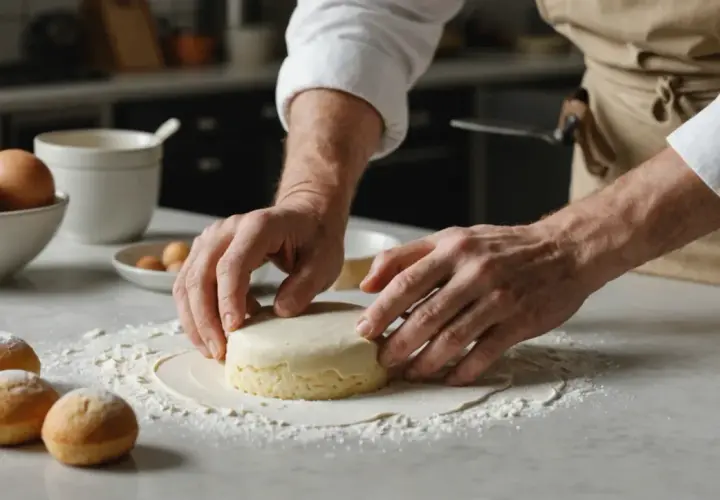 Mains expertes pour ramollir pâte à sucre et préparer de délicieux petits gâteaux.