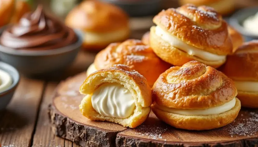 Choux dorés, généreusement fourrés d'une crème onctueuse. Quelle crème pour fourrer les choux ? Celle-ci est parfaite !