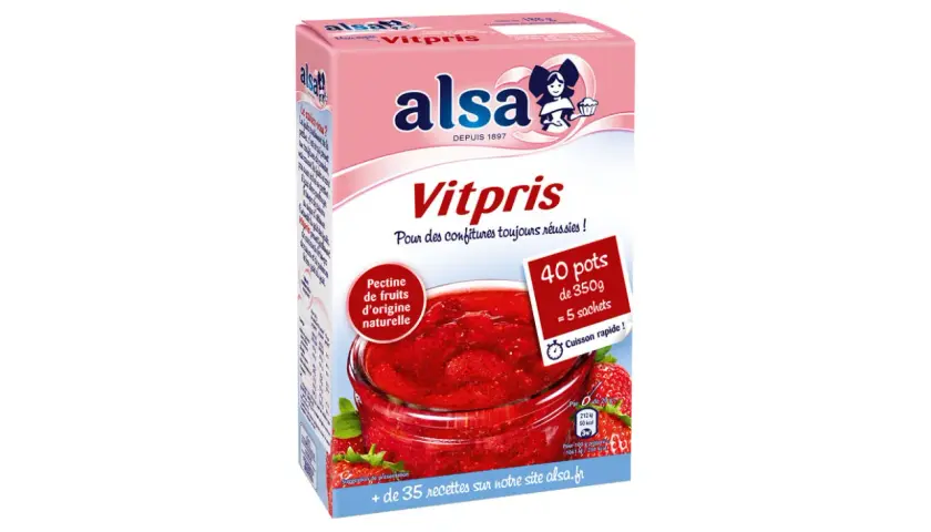 Vitpris, qu'est-ce que c'est ? C'est la pectine Alsa pour des confitures réussies. Idéal pour 40 pots de 350g.