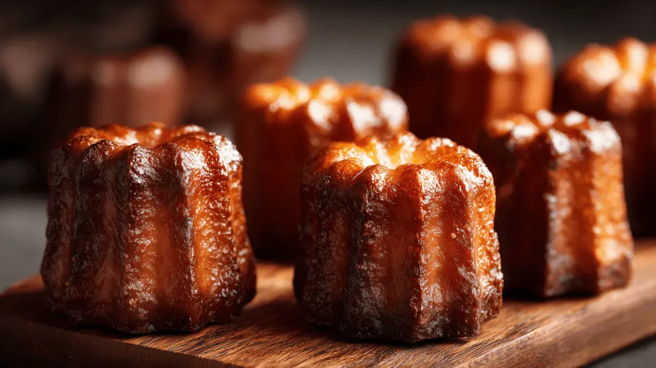 Délicieux cannelés dorés, parfaits pour une recette cannelés moule silicone. Ils sont prêts à être dégustés.