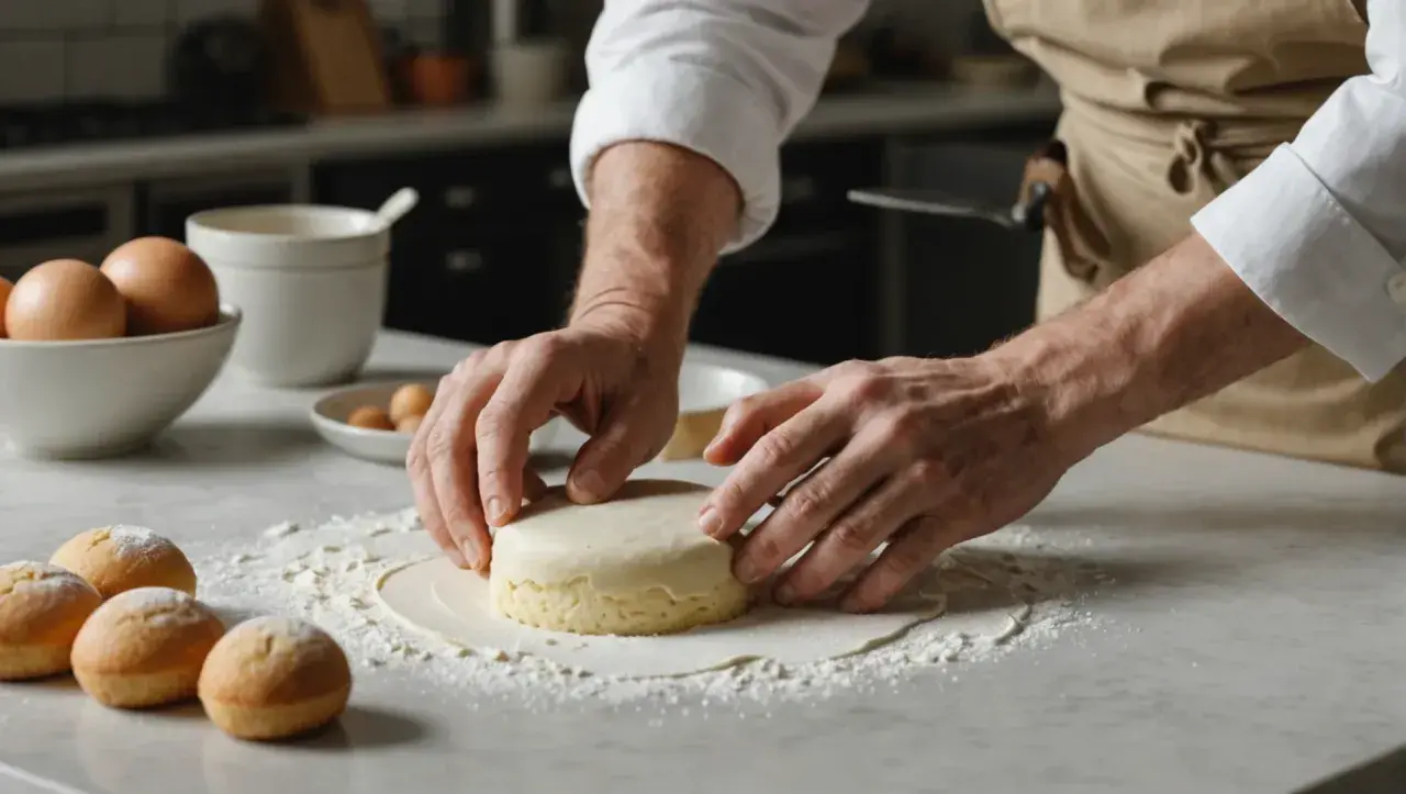 Mains expertes pour ramollir pâte à sucre et préparer de délicieux petits gâteaux.