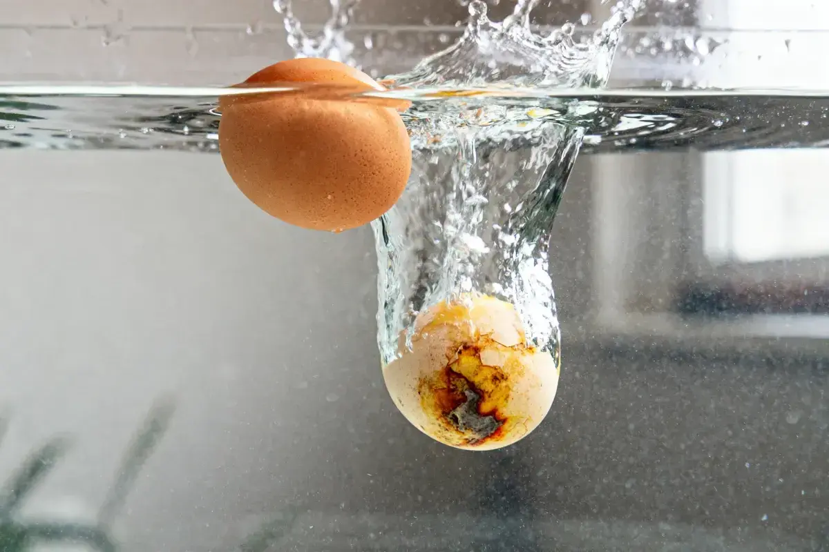 Un œuf entier flotte, tandis qu'un œuf brisé coule, expliquant pourquoi mes oeufs au lait rendent de l'eau.