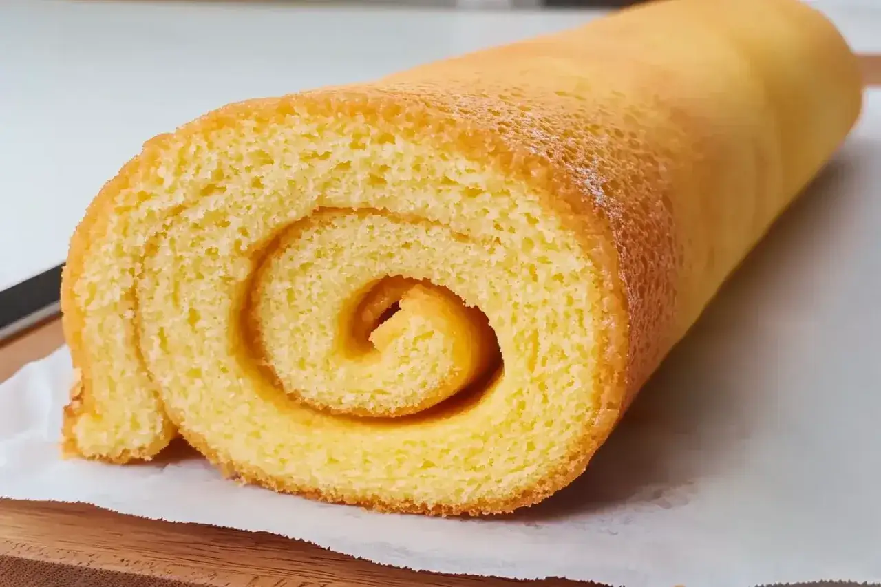 Un roulé moelleux, une délicieuse conservation génoise, prêt à être garni.